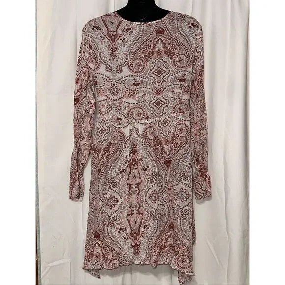 NEW WITH TAGS Anthropologie Lilka Pink Paisley Tunic Dress Top Blouse Flowy Wom - Picture 6 of 8